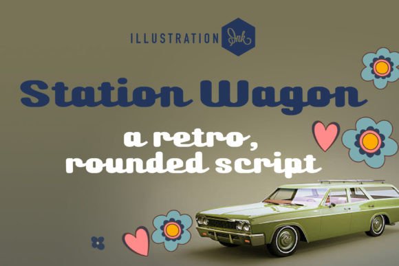 Station Wagon Font: Retro Cursive with Upright Character